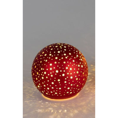 LED Dekokugel stehend in Sterne - Rot