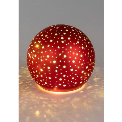 LED Dekokugel stehend in Sterne - Rot