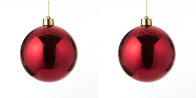 2 x Weihnachtskugel Ø 20 cm Rot