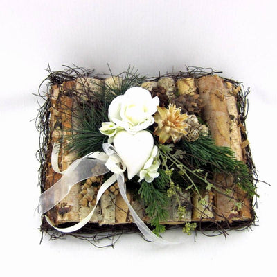 Grabgesteck Buch mit weißen Rosen 30cm - Engel-Igor