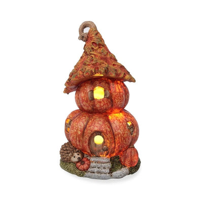 Beleuchtetes Kürbishaus