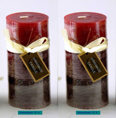 Stumpen Kerze 14 cm hoch - Rustic Colors Bordo-Mix - Engel-Igor