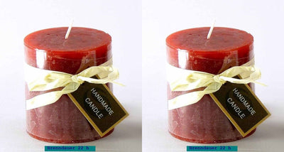 Stumpen Kerze 7 cm hoch - Rustic Colors Rubinrot - Engel-Igor