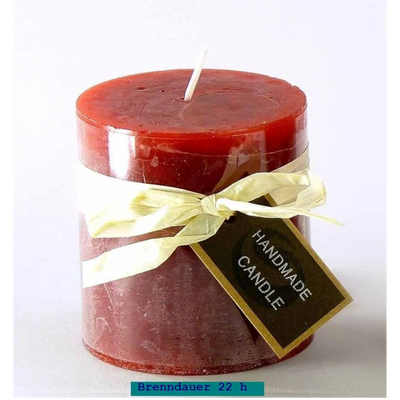 Stumpen Kerze 7 cm hoch - Rustic Colors Rubinrot - Engel-Igor