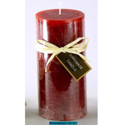 Stumpen Kerze 14 cm hoch - Rustic Colors Rubinrot - Engel-Igor