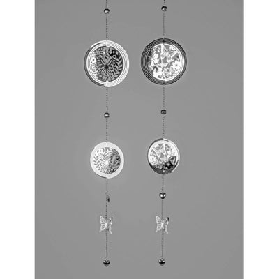 Dekohänger Kreis Schmetterlinge Silber L. 95cm aus Edelstahl im 2er SET