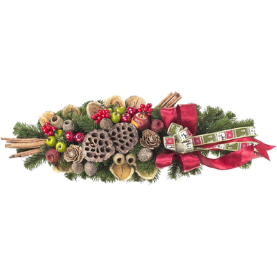 Tannengesteck Gesteck Adventsgesteck Kranz Weihnachtliche Deko - Rot 60 cm