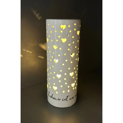 Dekolicht Latuna mit Spruch und LED creme-weiß