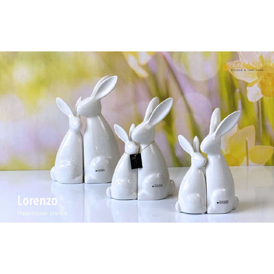 2er Set Hasenpaar Lorenzo – Cremeweiß