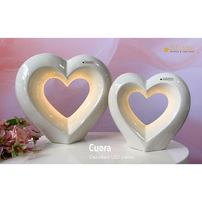 Dekoherz Cuora LED creme-weiß