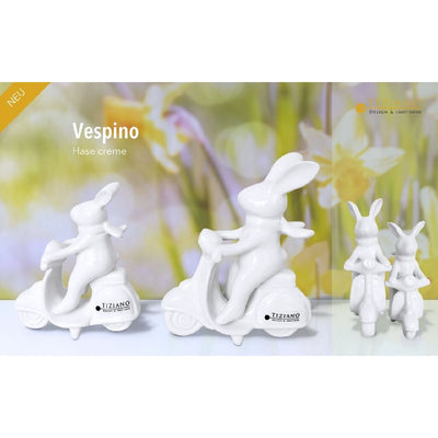 Hase Vespino auf Vespa – Cremeweiß