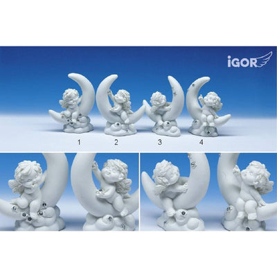 Engel Igor auf Mond sitzend