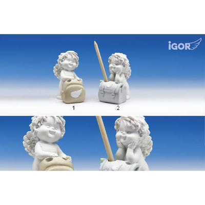 Engel Igor mit Schultasche