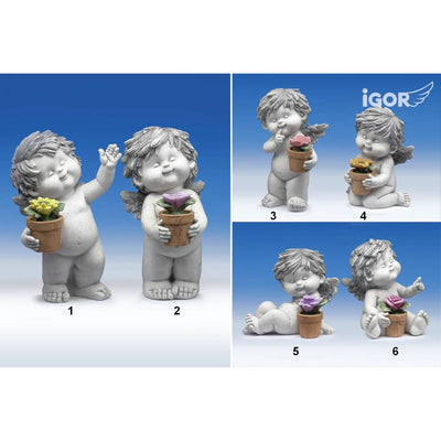 Engel Igor mit Blumentopf