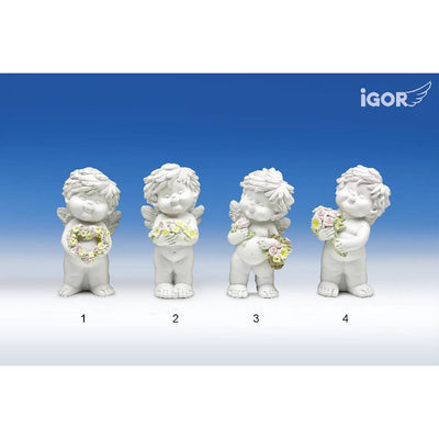 Glücksbringer Engel Igor mit Blumen Größe M