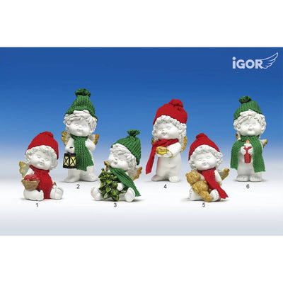 
Weihnachtsengel Igor mit bunter Pudelmütze

