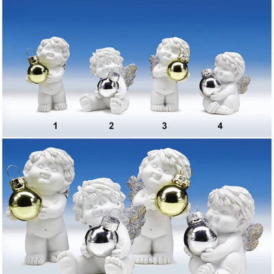 Engel Igor mit Weihnachts-Glaskugel