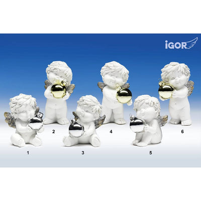 Engel Igor mit Weihnachts-Glaskugel