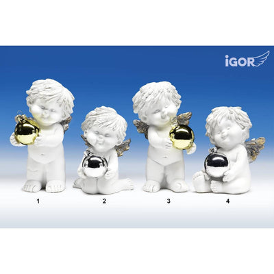 Engel Igor mit Weihnachts-Glaskugel