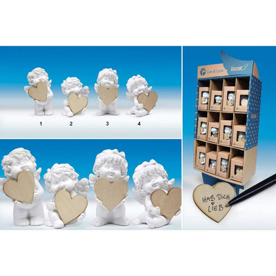 Engel Igor & Olga mit Holz-Herz