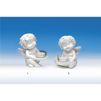 Engel Igor sitzend mit Teelicht