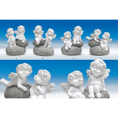 Engel Igor und Olga auf Stein weiß / grau