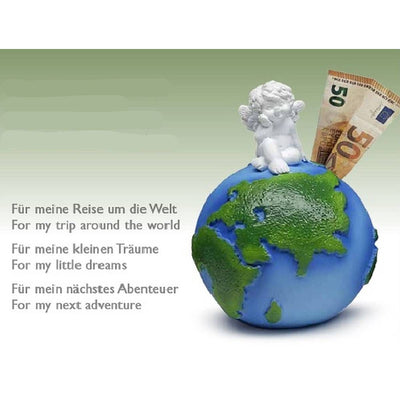 Engel Igor auf Weltkugel Spardose