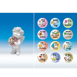 Glücksbringer Engel Igor mit Holz-Taler-Sprüche