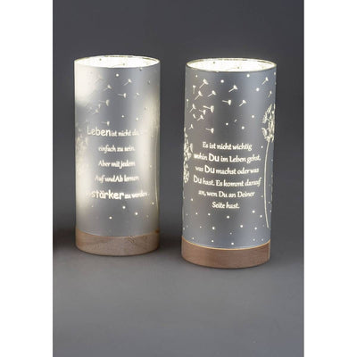 Deko-Leuchte mit Spruch Modell: Pusteblume - Engel-Igor