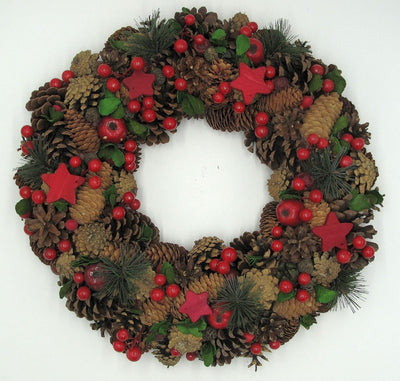 Türkranz rund mit Zapfen Beeren Sternchen ø 46 cm H47