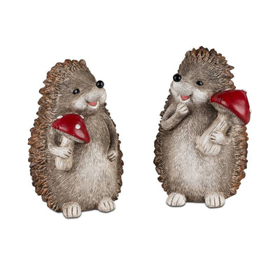 Igel mit Pilz 20 cm 2er SET