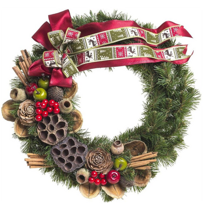 Türkranz Tischkranz Tannenkranz Weihnachtliche Deko - Bordeaux Ø 35 cm