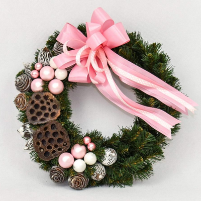 Türkranz Tischkranz Tannenkranz Weihnachtliche Deko - Rosa Ø 35 cm