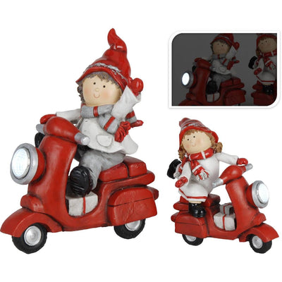 Winterkinder auf Roller mit LED