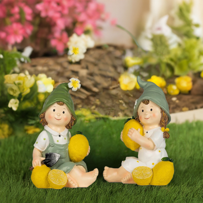 Gartenfigur Kinder sitzend